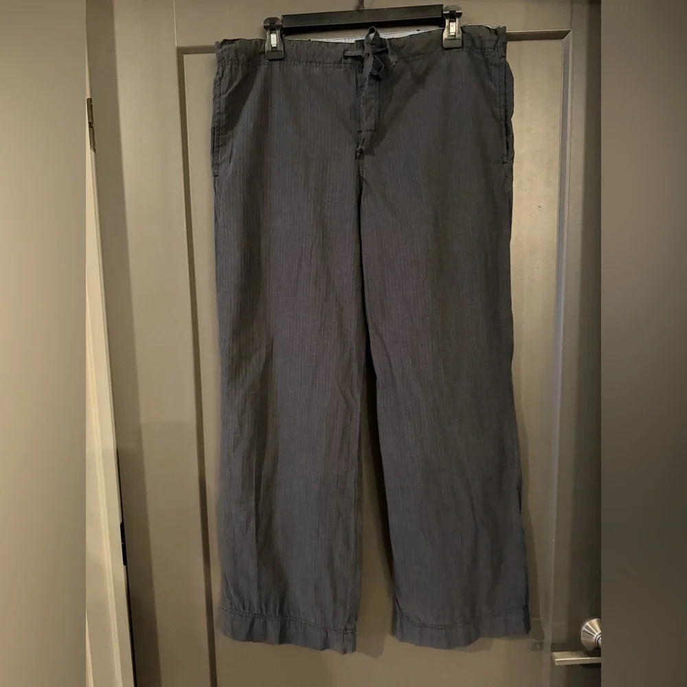Banana Republic Casual Wide Leg Snap Pinstripe Pants size Small